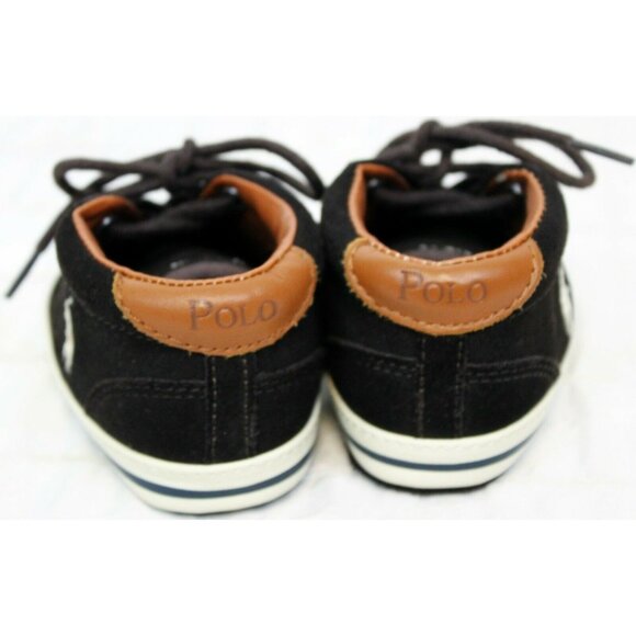 Ralph Lauren Layette Chocolate Suede Zale Sneakers Baby Infant 6-9 M Lace Up Box - Picture 5 of 12